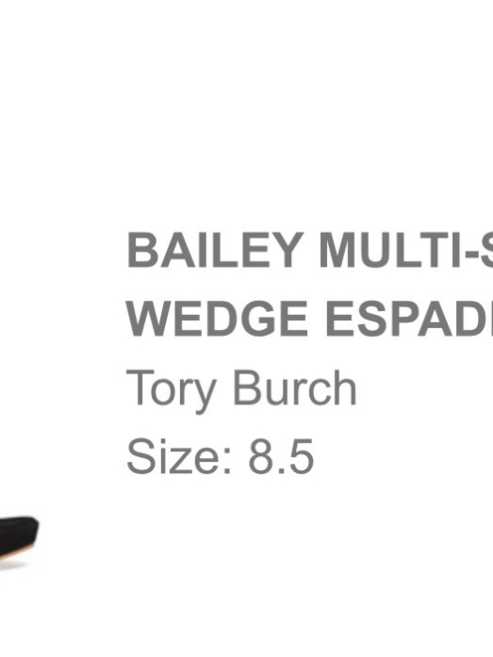 Tory Burch Black Wedge Espadrille with Natural Jute Sole